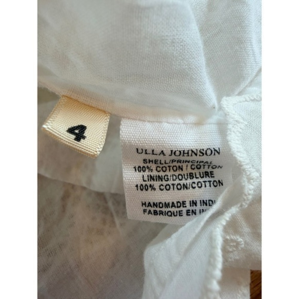 Ulla Johnson Viola White Cotton Lace Embroidered Crew Neck Mini Dress Size S 4 - Picture 5 of 16